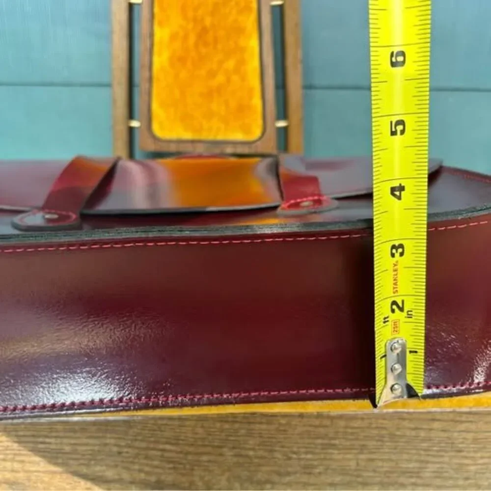 Leather Satchel Co. UK Burgundy Leather Satchel Music Case Bag